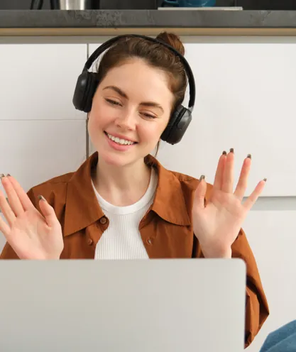 Student joining a remote class on a laptop