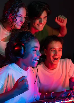 Gaming audience at a club