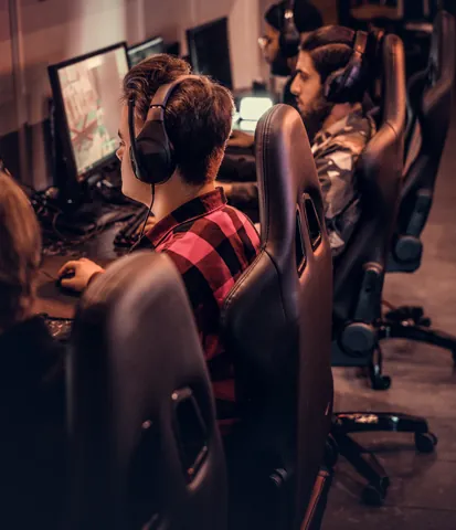 Esports team at a gaming club