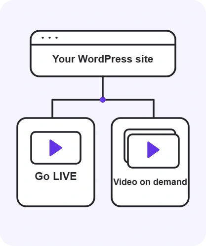 Illustration of choosing live streaming or video on demand