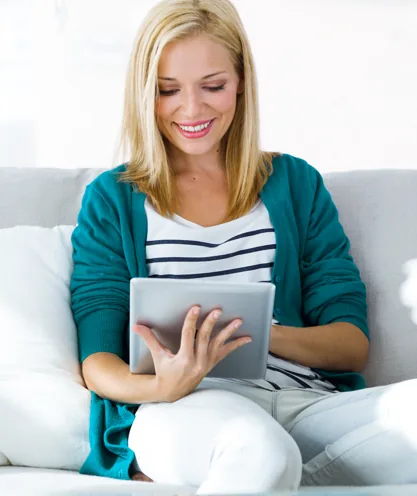 Viewer watching recorded video on a tablet