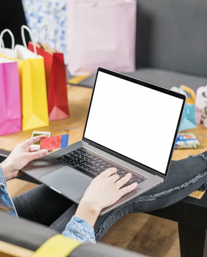 Customer completing an online checkout