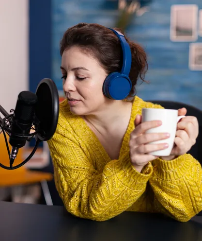 Podcast presenter answering listener questions