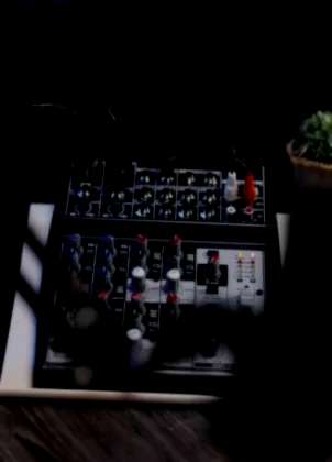 Audio mixer set for a live show
