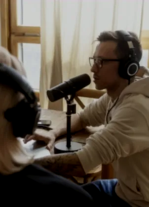 Host listening back to a recorded conversation