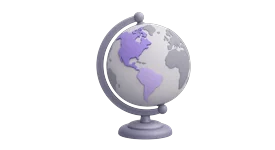 3D illustration of a globe with two marked regions