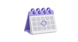 3D illustration of a desk calendar with a marked end date