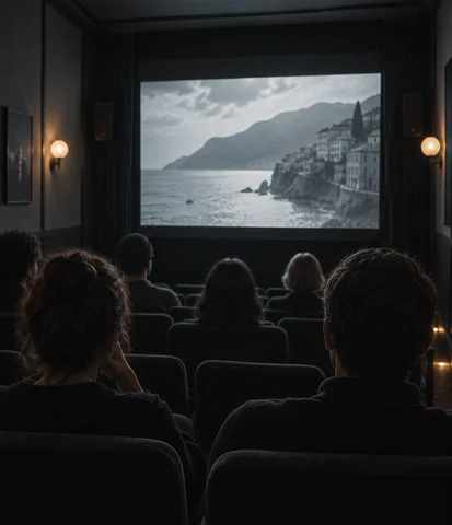 Cinema audience in a small independent screening room
