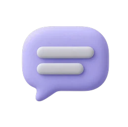 3D illustration of a speech bubble with caption lines