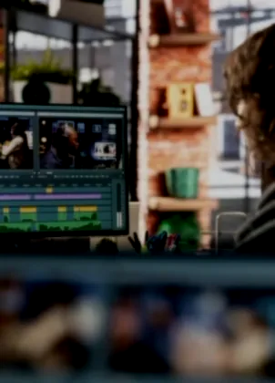 Video editor preparing a bulletin for replay