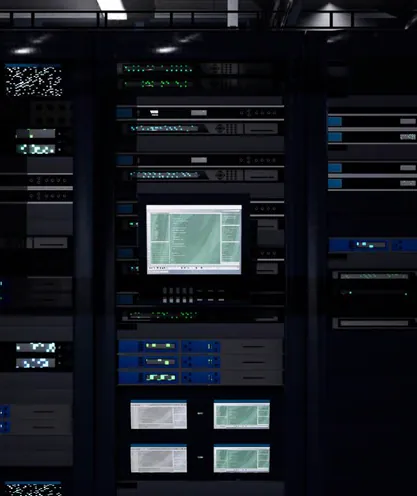 Broadcast computer equipment in a server room