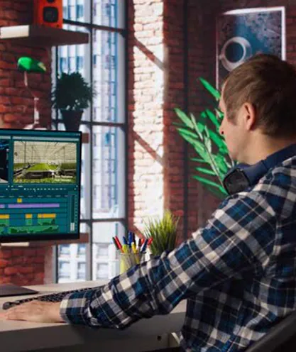 Video editor assembling recorded segments on a computer