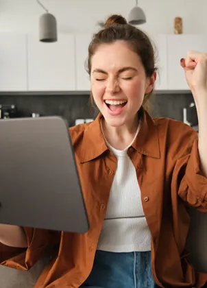 Supporter watching live sports on a tablet