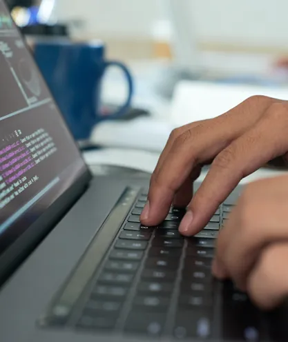 Developer working on website code