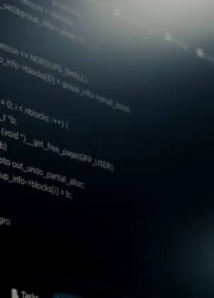 Code displayed on a development computer
