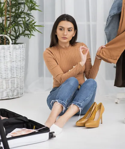 Fashion host presenting a collection to online shoppers