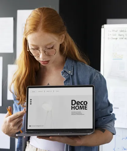Site owner reviewing a website layout
