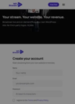 WpStream sign-in screen for connecting your account