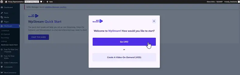 Go live instructions