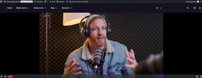 Now live streaming on your Streaming hub on WordPress